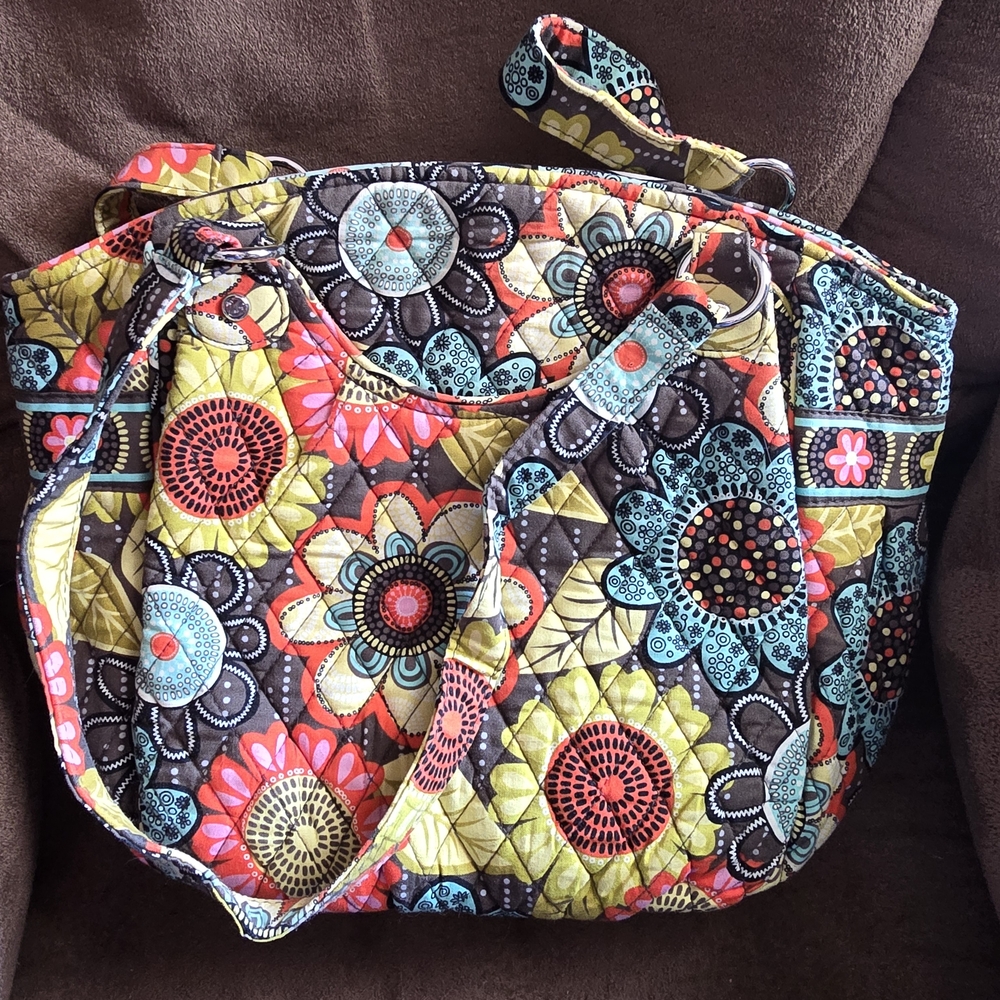 Vera Bradley Multicolor Floral Shoulder Bag Flower Shower Pattern